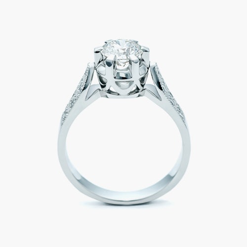 Pierścionek Platinium: platyna, diamenty